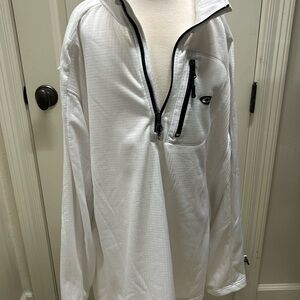 Drake White Lightweight Half-Zip Jacket